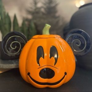 Disney Mickey Mouse Pumpkin Canister Cookie Jar Halloween Home Decor